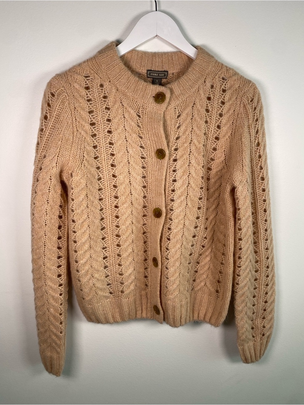 NWT Soft Cable-Knit Button Cardigan - blush pink